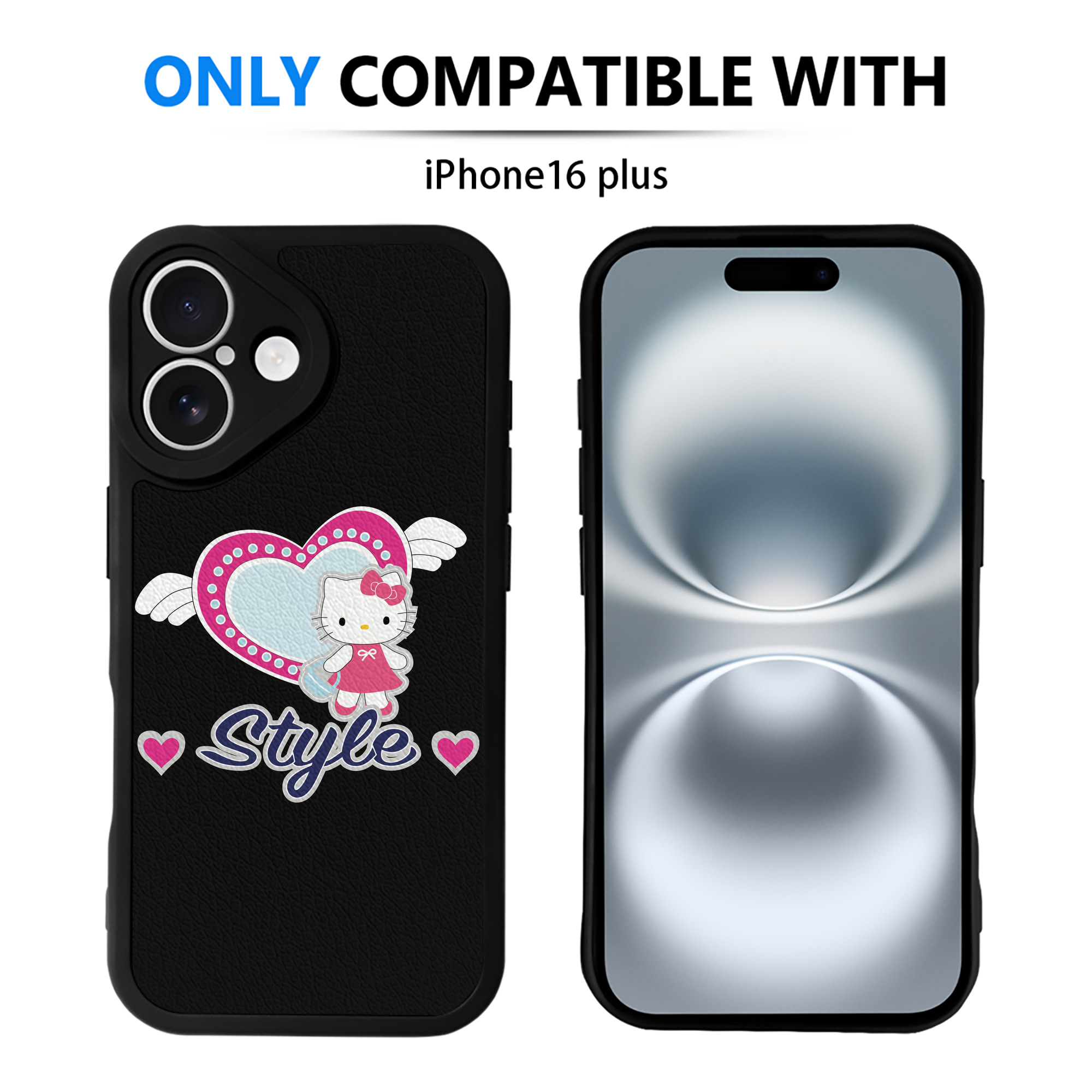 （画像用） Hello Kitty ハローキティ 【iPhone 16シリーズ対応】シリコンスマホケース（レザー調） 材質：シリコン